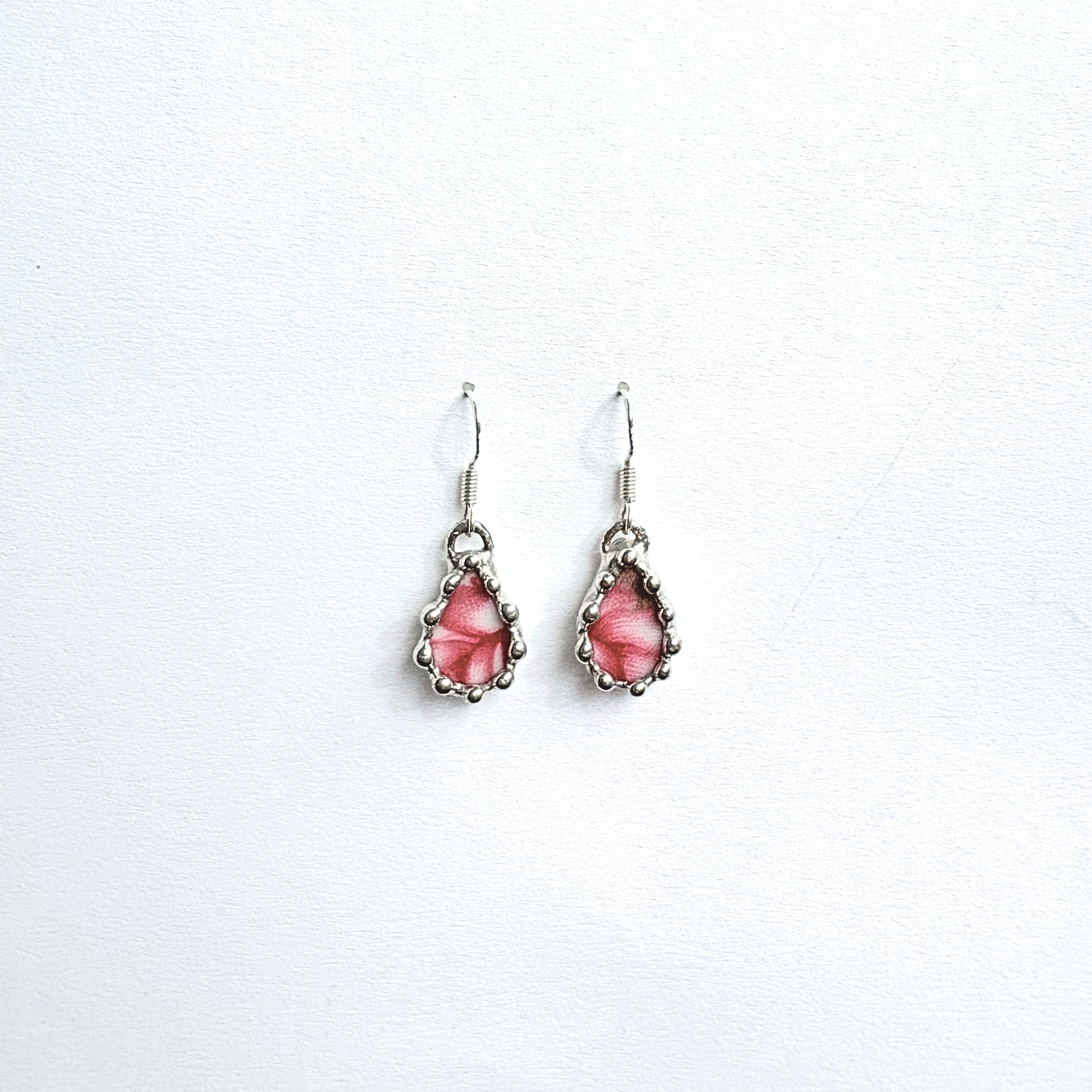 Porcelánové růžové náušnice